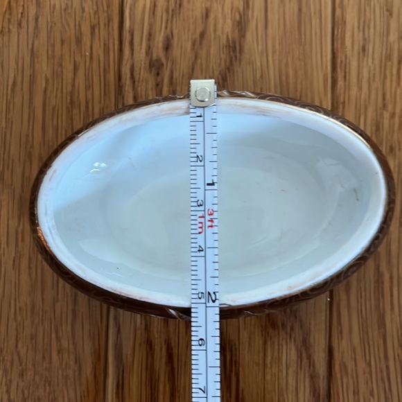 Vintage Ceramic Gold Trim Cloisonné Oblong Egg Jewellery Trinkets Keepsake Box - Picture 10 of 10